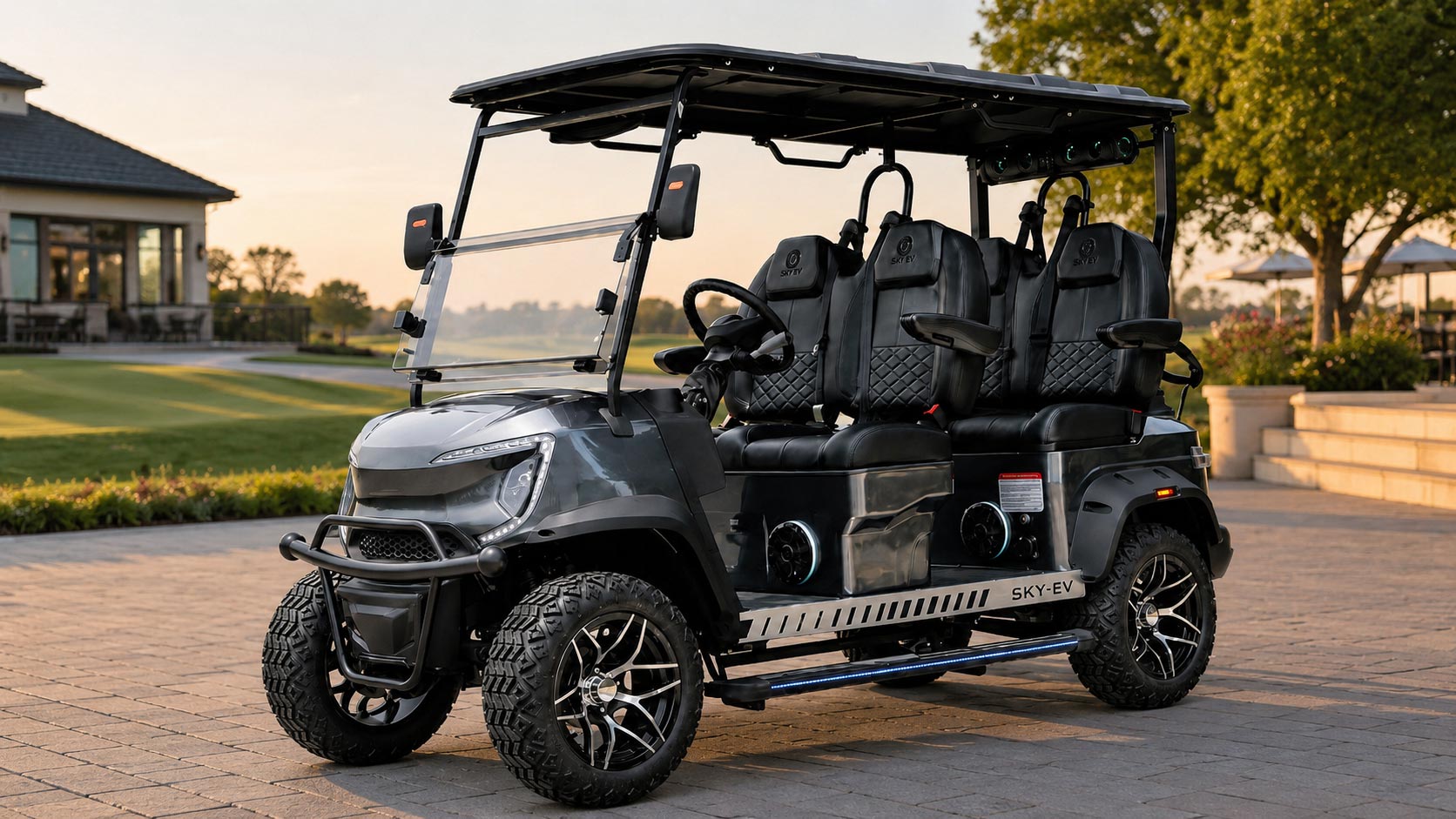 SKY-EV AURA four-passenger electric golf cart